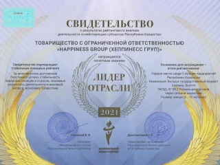 Happiness Лидер отрасли 2021